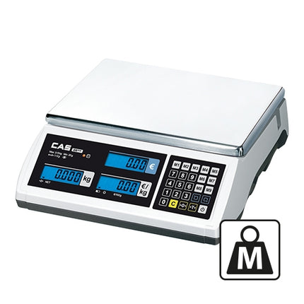 Calibrated Retail Scale 15 kg | CAS | Stainless Steel Platform 30 x 22 cm | Tare Function 1