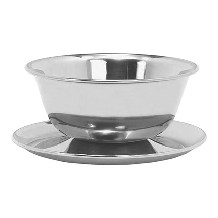 Stainless Steel Soup Bowl with One-Piece Saucer | EMGA | Dishwasher Safe | 350 ml | Ø12 cm 1