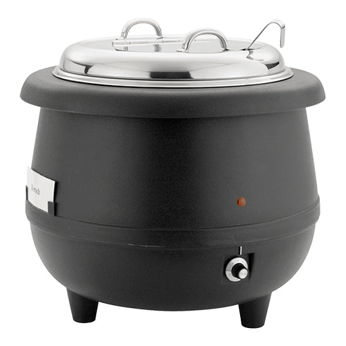 Sunnex Black Countertop Soup Kettle with Stainless Steel Inner Pot | 10 L | Ø38.5 x H38 cm | 380 W 1