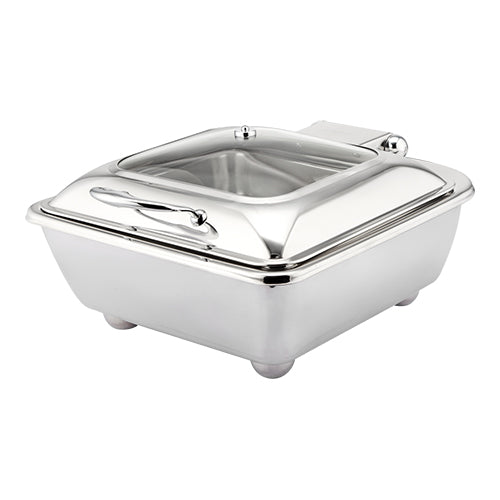 Square GN 2/3 Chafing Dish with Hinged Glass Lid | Sunnex | Stainless Steel | 310 W 1