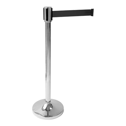 Barrier Stand with Black 200 cm Retractable Strap | Sunnex | Stainless Steel | Ø32 x H91 cm 1