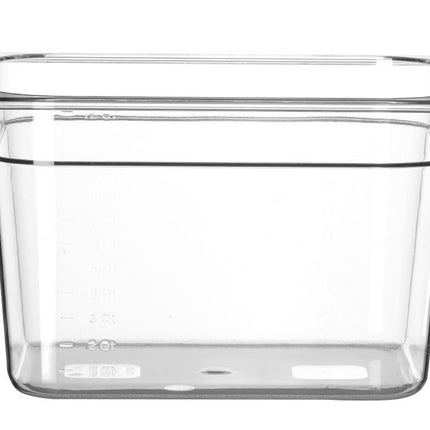 Polycarbonate GN 1/2 Container 12.5L | HENDI Profi Line | Transparent | 325x265x200mm