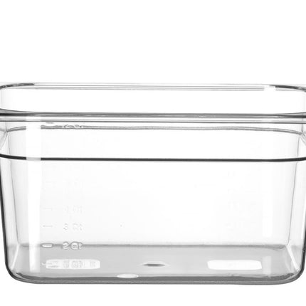 Polycarbonate GN 1/2 Container 9.5L | HENDI Profi Line | Transparent | 325x265x150mm