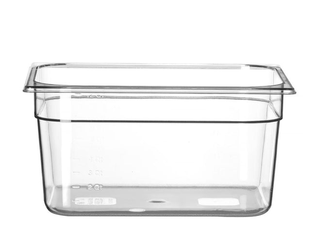 Polycarbonate GN 1/2 Container 9.5L | HENDI Profi Line | Transparent | 325x265x150mm