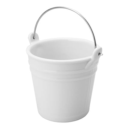 White Porcelain Serving Bucket with Handle | Sunnex | Ø10 x H10 cm 1