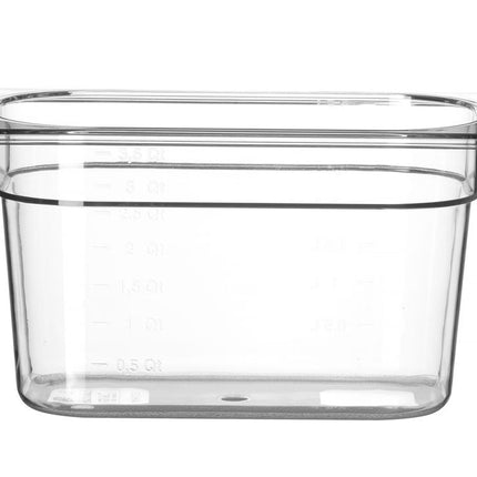 Polycarbonate GN 1/4 Container | HENDI Profi Line | 5.5L | Transparent | 265x162x200mm