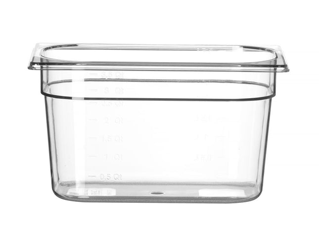 Polycarbonate GN 1/4 Container | HENDI Profi Line | 4L | Transparent | 265x162x150mm