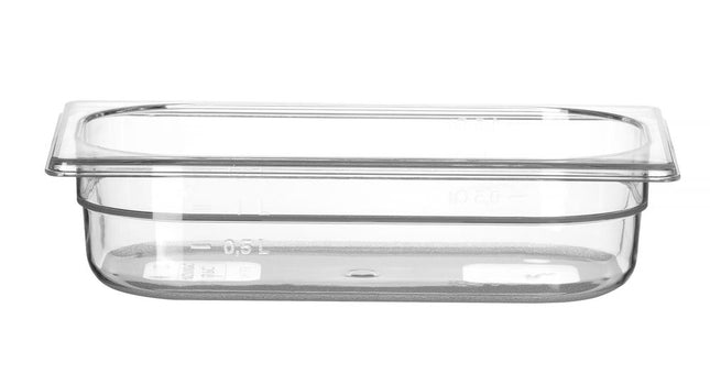 Polycarbonate GN 1/4 Container | HENDI Profi Line | 1.8L | Transparent | 265x162x65mm