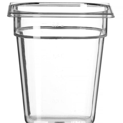 Polycarbonate GN 1/6 Container 3.4L | HENDI Profi Line | Transparent | 176x162x200mm