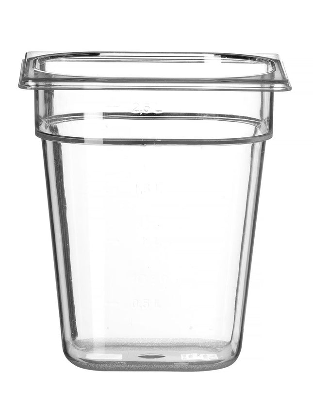 Polycarbonate GN 1/6 Container 3.4L | HENDI Profi Line | Transparent | 176x162x200mm