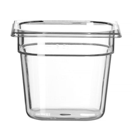 Polycarbonate GN 1/6 Container 2.4L | HENDI Profi Line | Transparent | 176x162x150mm