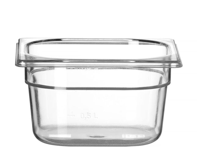 Polycarbonate GN 1/6 Container 1.6L | HENDI Profi Line | Transparent | 176x162x100mm