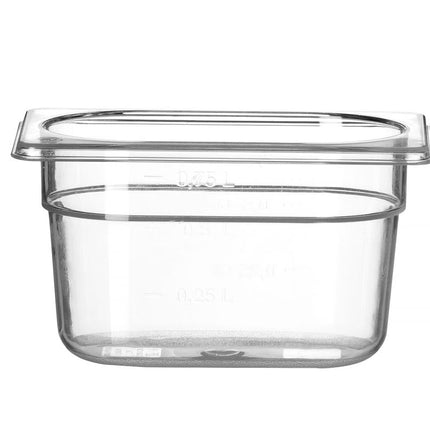 Polycarbonate Food Storage Container GN 1/9 | HENDI Profi Line | Transparent | 1L | 176x108x100mm