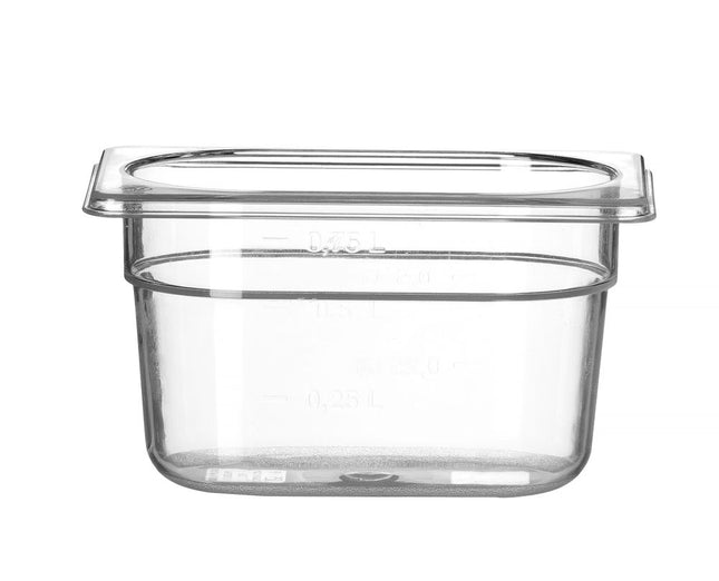 Polycarbonate Food Storage Container GN 1/9 | HENDI Profi Line | Transparent | 1L | 176x108x100mm