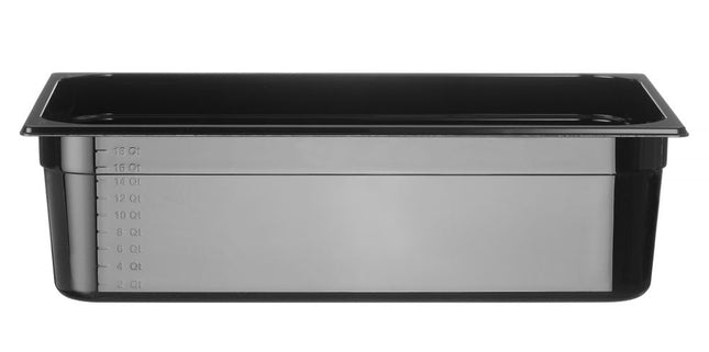 Polycarbonate GN 1/1 Food Storage Container | HENDI Profi Line | 21L | Black | 530x325x150mm
