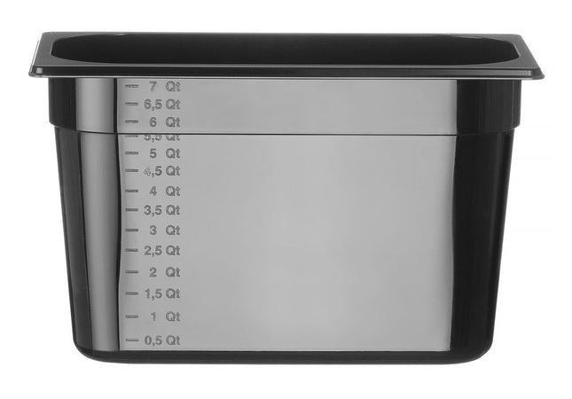 Black Polycarbonate GN 1/3 Container | HENDI Profi Line | 7.8L | 325x176x200mm