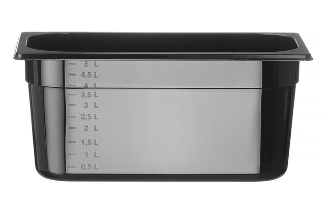 Black Polycarbonate GN 1/3 Container | HENDI Profi Line | 5.7L | 325x176x150mm