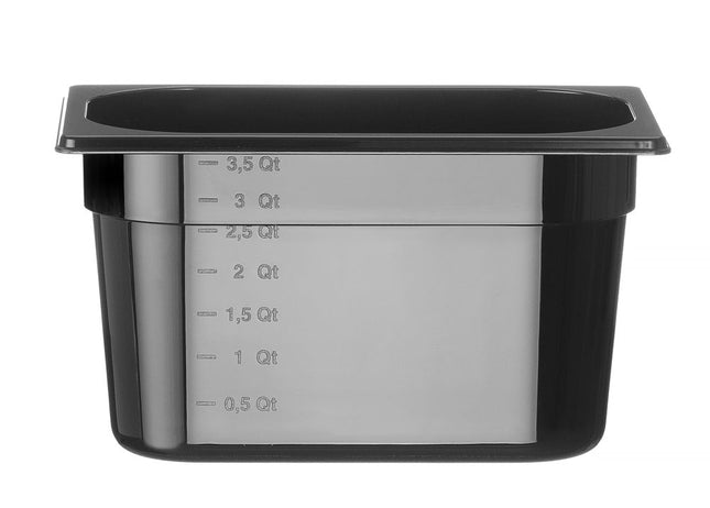Black Polycarbonate GN 1/4 Container | HENDI Profi Line | 4L | 265x162x150mm