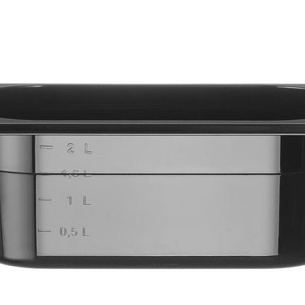 Black Polycarbonate GN 1/4 Container | HENDI Profi Line | 2.8L | 265x162x100mm