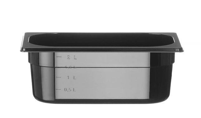 Black Polycarbonate GN 1/4 Container | HENDI Profi Line | 2.8L | 265x162x100mm