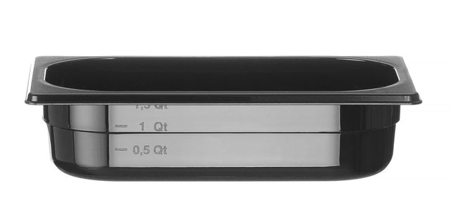Black Polycarbonate GN 1/4 Container | HENDI Profi Line | 1.8L | 265x162x65mm