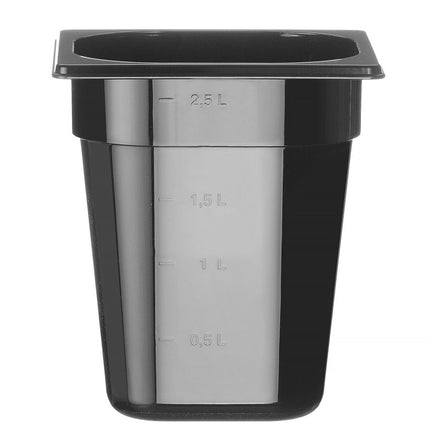 Black Polycarbonate GN 1/6 Container | HENDI Profi Line | 3.4L | 176x162x200mm