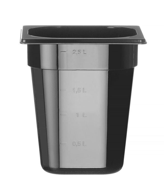 Black Polycarbonate GN 1/6 Container | HENDI Profi Line | 3.4L | 176x162x200mm