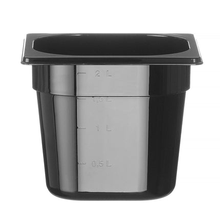 Black Polycarbonate GN 1/6 Container | HENDI Profi Line | 2.4L | 176x162x150mm