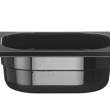 Black Polycarbonate GN 1/6 Container | HENDI Profi Line | 1L | 176x162x65mm