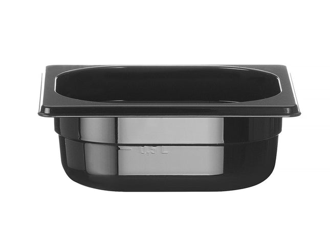 Black Polycarbonate GN 1/6 Container | HENDI Profi Line | 1L | 176x162x65mm