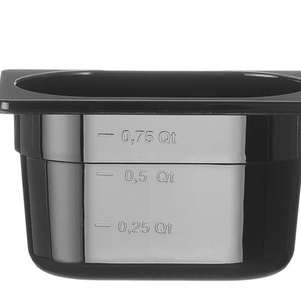 Polycarbonate GN 1/9 Food Storage Container | HENDI | 1L | Black | 176x108x100mm