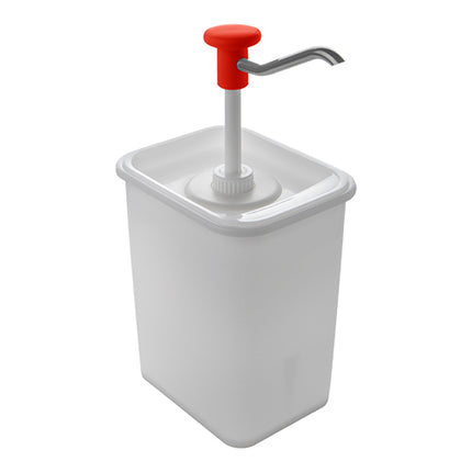 Push-Button Sauce Dispenser with 3 L Container | Hovicon | Red | 30 ml Dose | 14 x 18 x H32 cm 1
