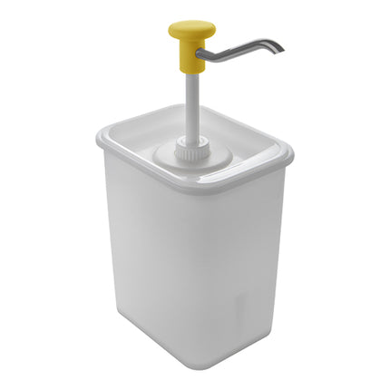 Push-Button Sauce Dispenser with 3 L Container | Hovicon | Yellow | 30 ml Dose | 14 x 18 x H32 cm 1