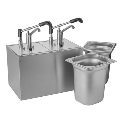 2-Compartment Sauce Dispenser | Hovicon | Stainless Steel 18/8 | 2 x 3.1 L 1