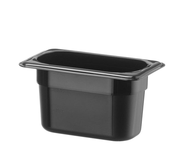 GN 1/9 container, HENDI, Kitchen Line, GN 1/9, 0,8L, Black, 175x107x(H)100mm