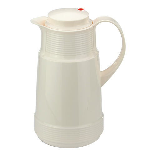 White Polypropylene Vacuum Jug with Screw Cap and Glass Jug | Rotpunkt | 1 L | H26.2 cm 1