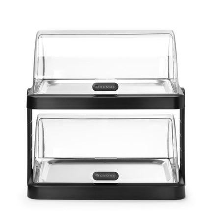 Double Roll-Top Cooling Display Duo UNIQ | HENDI | Black | 480x355x480mm