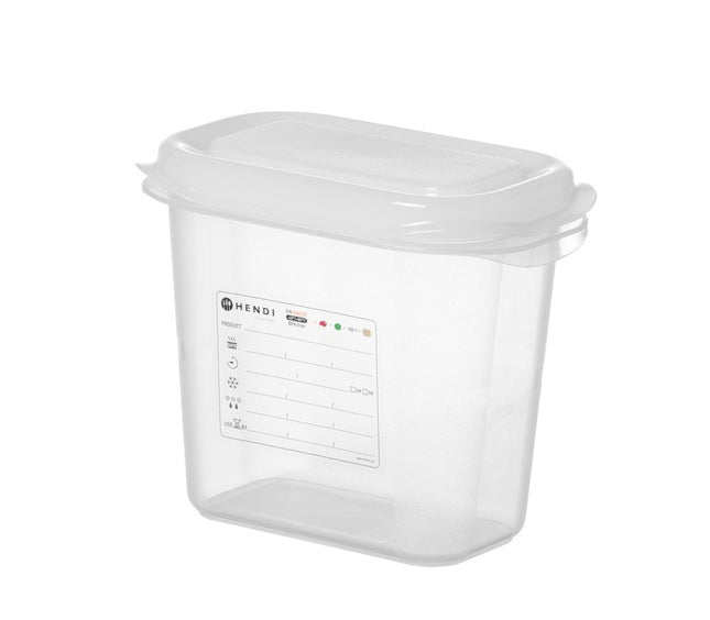 GN 1/9 container, polypropylene, HENDI, GN 1/9, 1,5L, Transparent, 176x108x(H)150mm, Rectangular