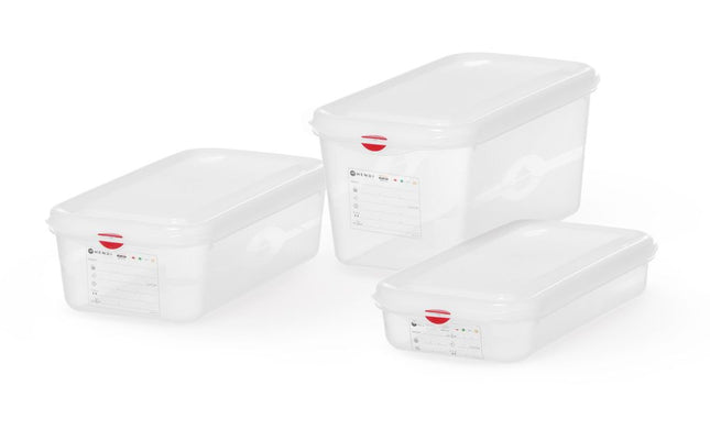 GN 1/3 container, polypropylene, HENDI, GN 1/3, 2,5L, Transparent, 325x176x(H)65mm, Rectangular
