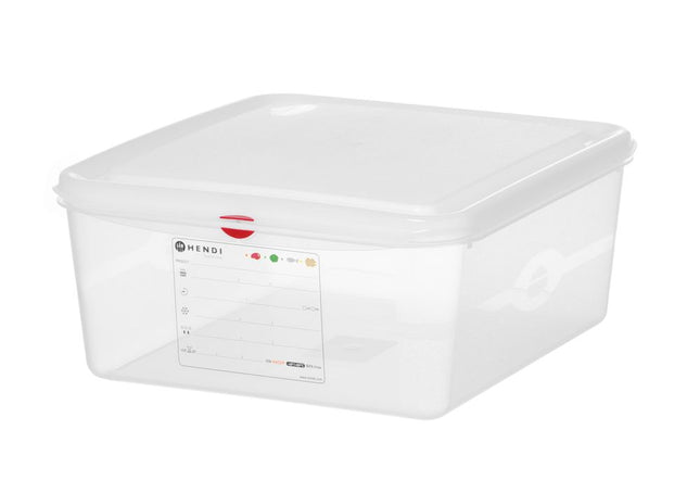 GN 2/3 container, polypropylene, HENDI, GN 2/3, 13,5L, Transparent, 354x325x(H)150mm, Rectangular