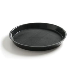 Non-Slip Round Serving Tray with High Rim | HENDI | Black | Ø360x39mm