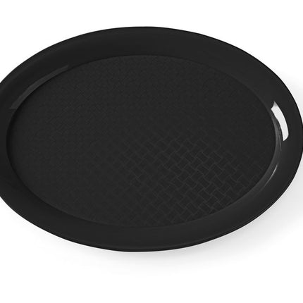 Oval Polypropylene Fast Food Tray | HENDI | Black | 265x195x15mm