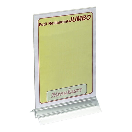 A4 Transparent Plexiglass Menu Stand | EMGA | 2-Sided | W21 x D8 x H34 cm 1