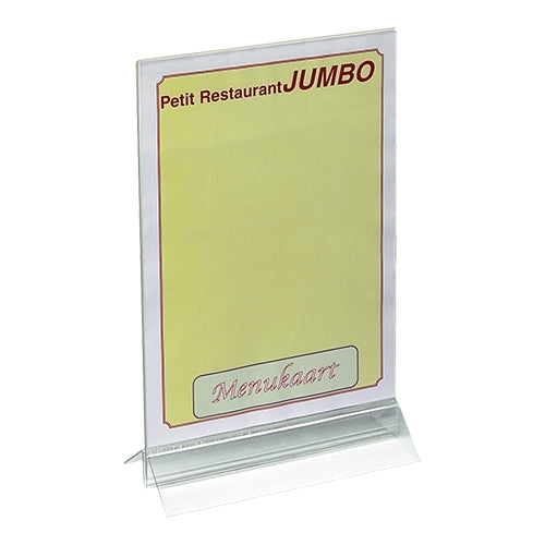 A4 Transparent Plexiglass Menu Stand | EMGA | 2-Sided | W21 x D8 x H34 cm 1