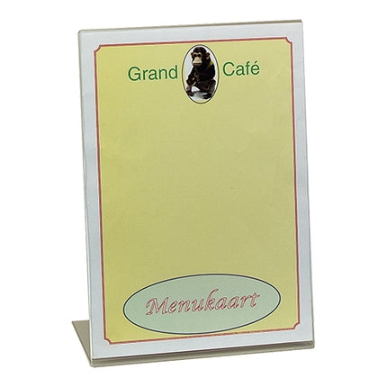 A4 Transparent Plexiglass Menu Stand | EMGA 880016 | 21 x 7 x H31 cm 1