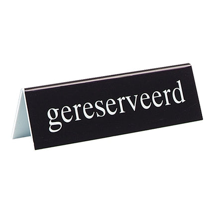 Black Table Sign Printed Both Sides | EMGA 880020 | Polystyrene | 13 x 3.5 x H4 cm 1