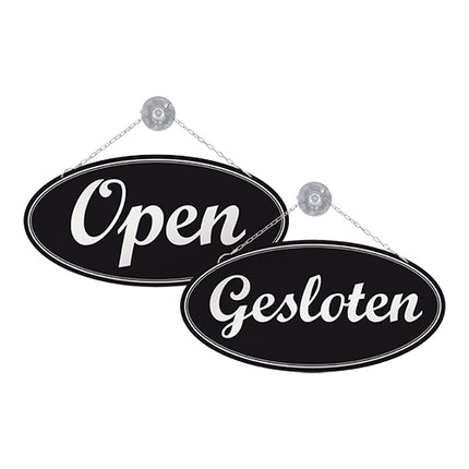 Double-Sided Open/Closed Text Sign with Suction Cup | EMGA | 30 x 10.5 cm 1