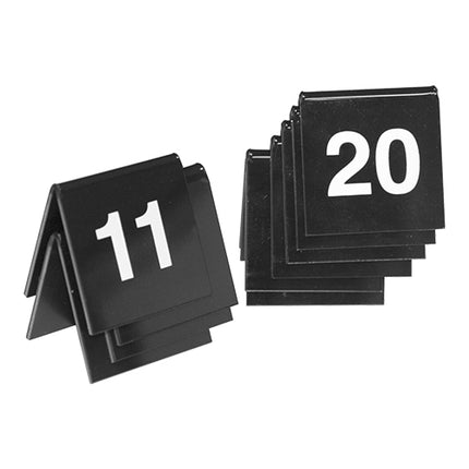 Black Table Numbers 11-20 | EMGA | Set of 10 | Printed Both Sides | 4 x 3 x H3.5 cm 1