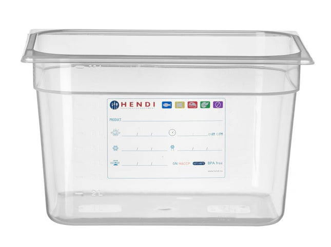 HACCP Compliant GN 1/2 Food Storage Container | HENDI | Transparent | 12.5L Capacity