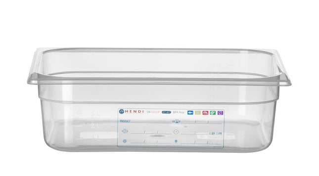 GN 1/2 HACCP Food Storage Container 6.5L Transparent | HENDI 325x265x100mm